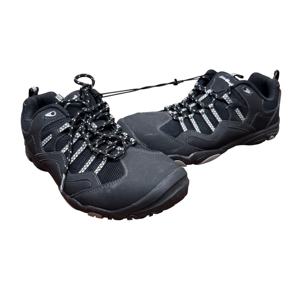 Eddie Bauer Blaine Hiking Shoes Mens Size 11 Black Leather Mesh Trail Sneakers